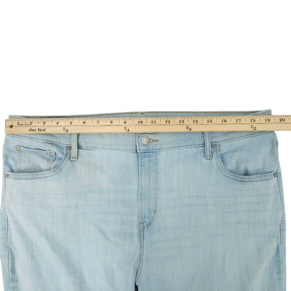 Levis 724 High Rise Straight Jeans Womens Size 20W Frayed Hem Light Wash Denim - Picture 3 of 15